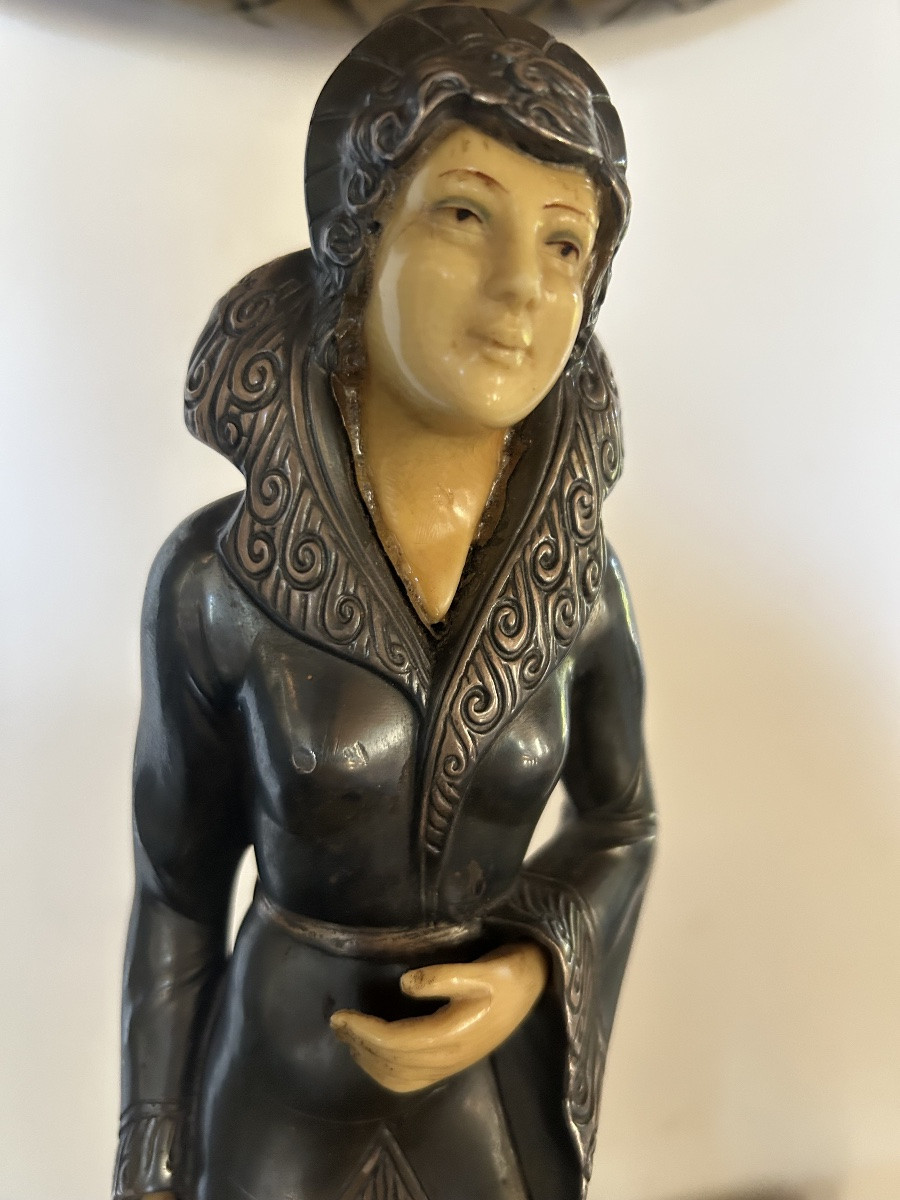 Hippolyte Moreau Art Deco Statue Of A Woman-photo-1