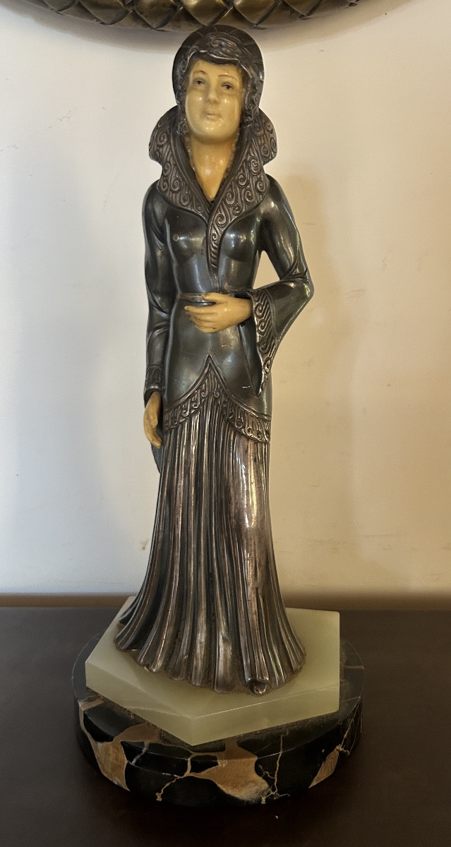 Hippolyte Moreau Art Deco Statue Of A Woman