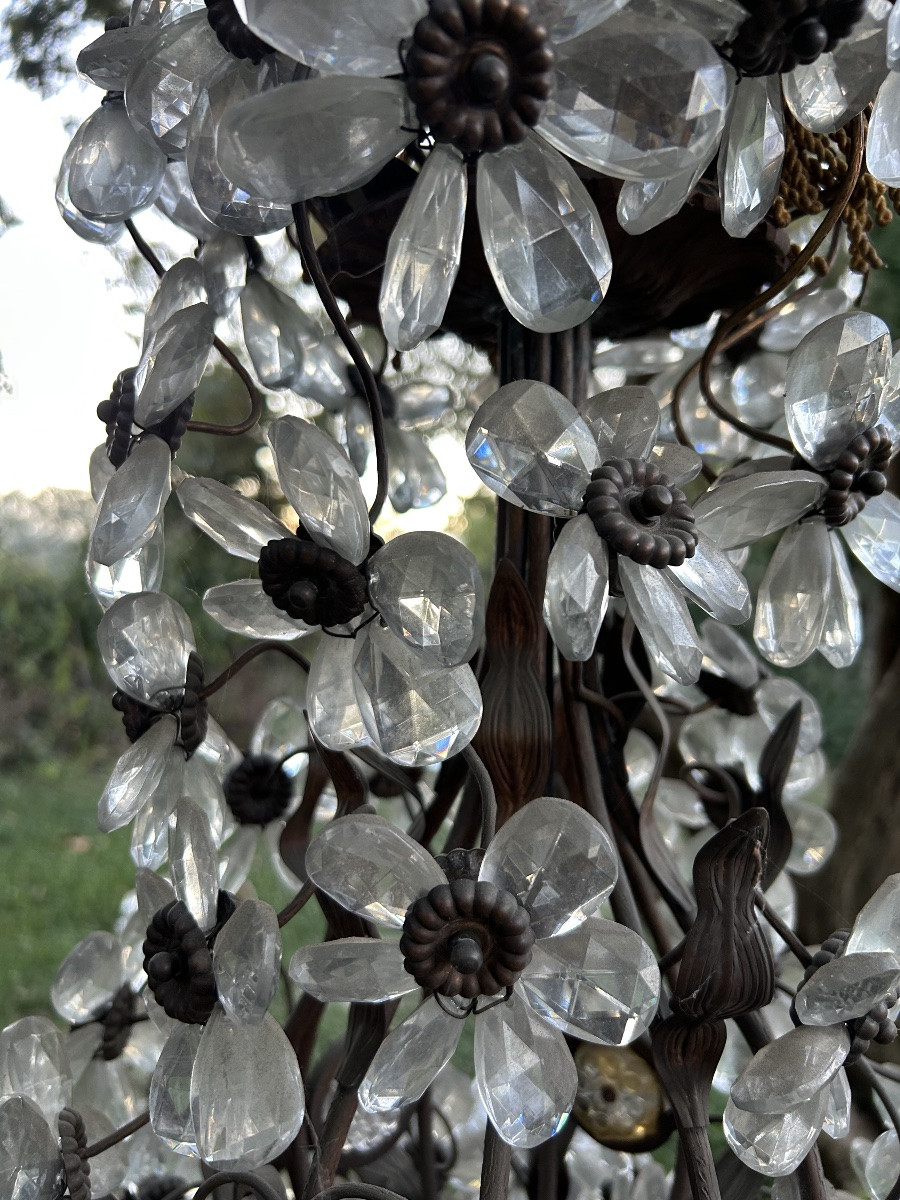 French Chandelier 1940 10 Lights Tassels -photo-6