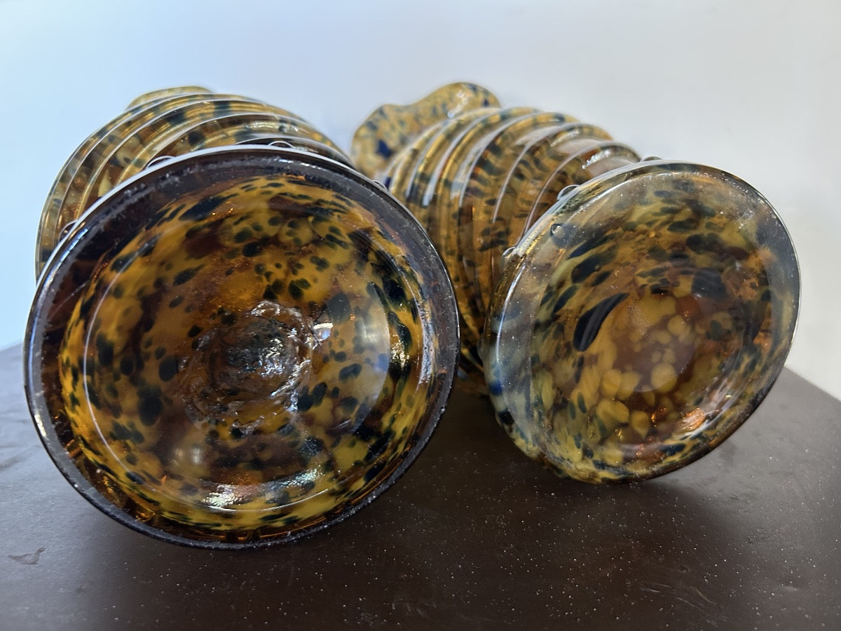 Clichy Crystal Factory Pair Of Vases -photo-2