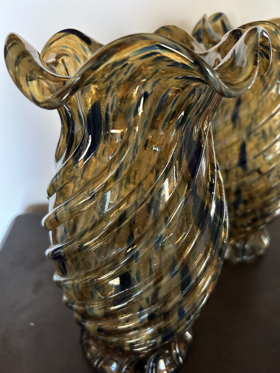 Clichy Crystal Factory Pair Of Vases -photo-2