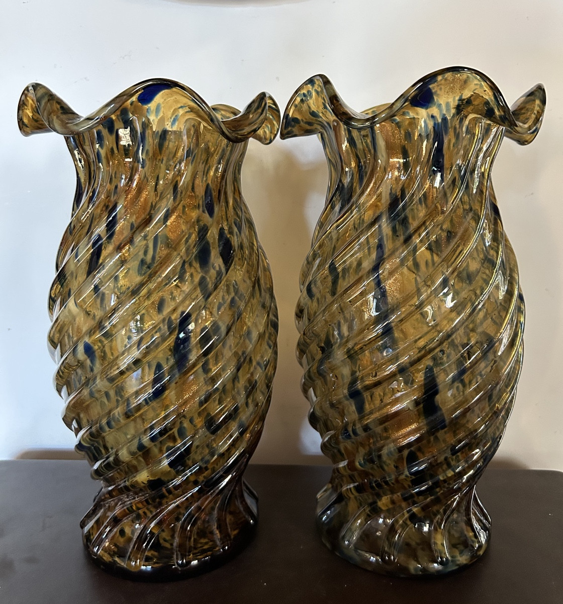Clichy Crystal Factory Pair Of Vases 