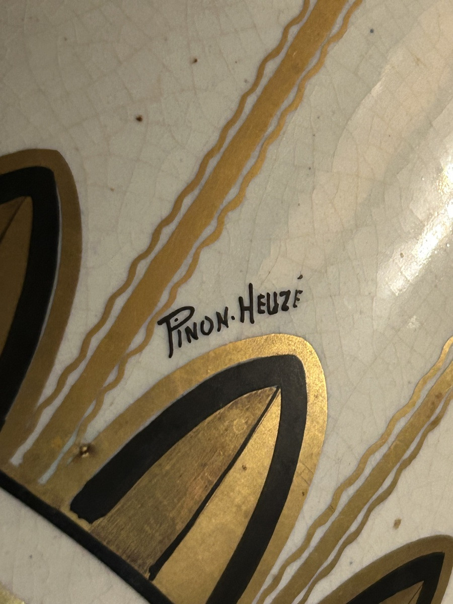 Pinon Heuze Covered Vase Urn Art Deco -photo-2