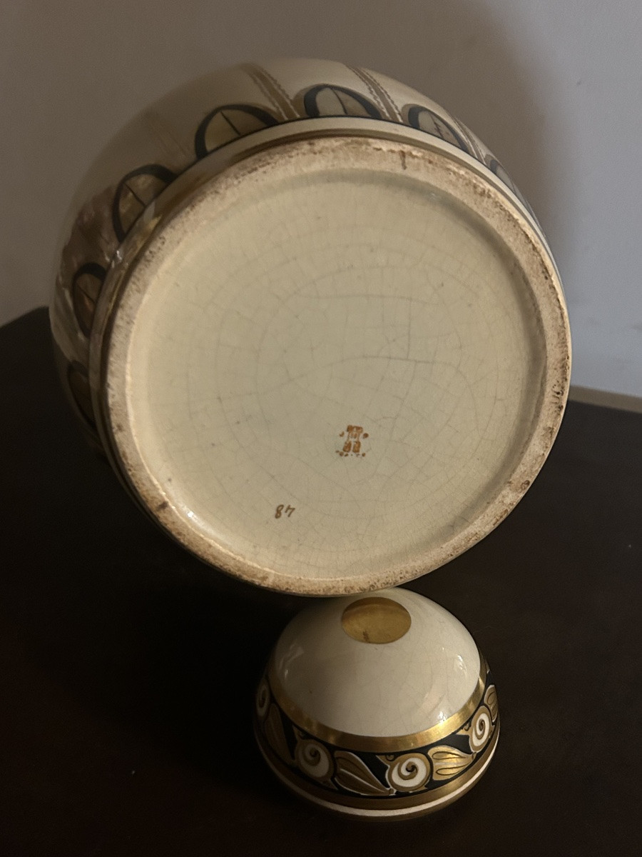 Pinon Heuze Covered Vase Urn Art Deco -photo-4
