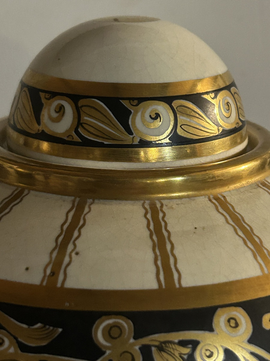 Pinon Heuze Covered Vase Urn Art Deco -photo-4