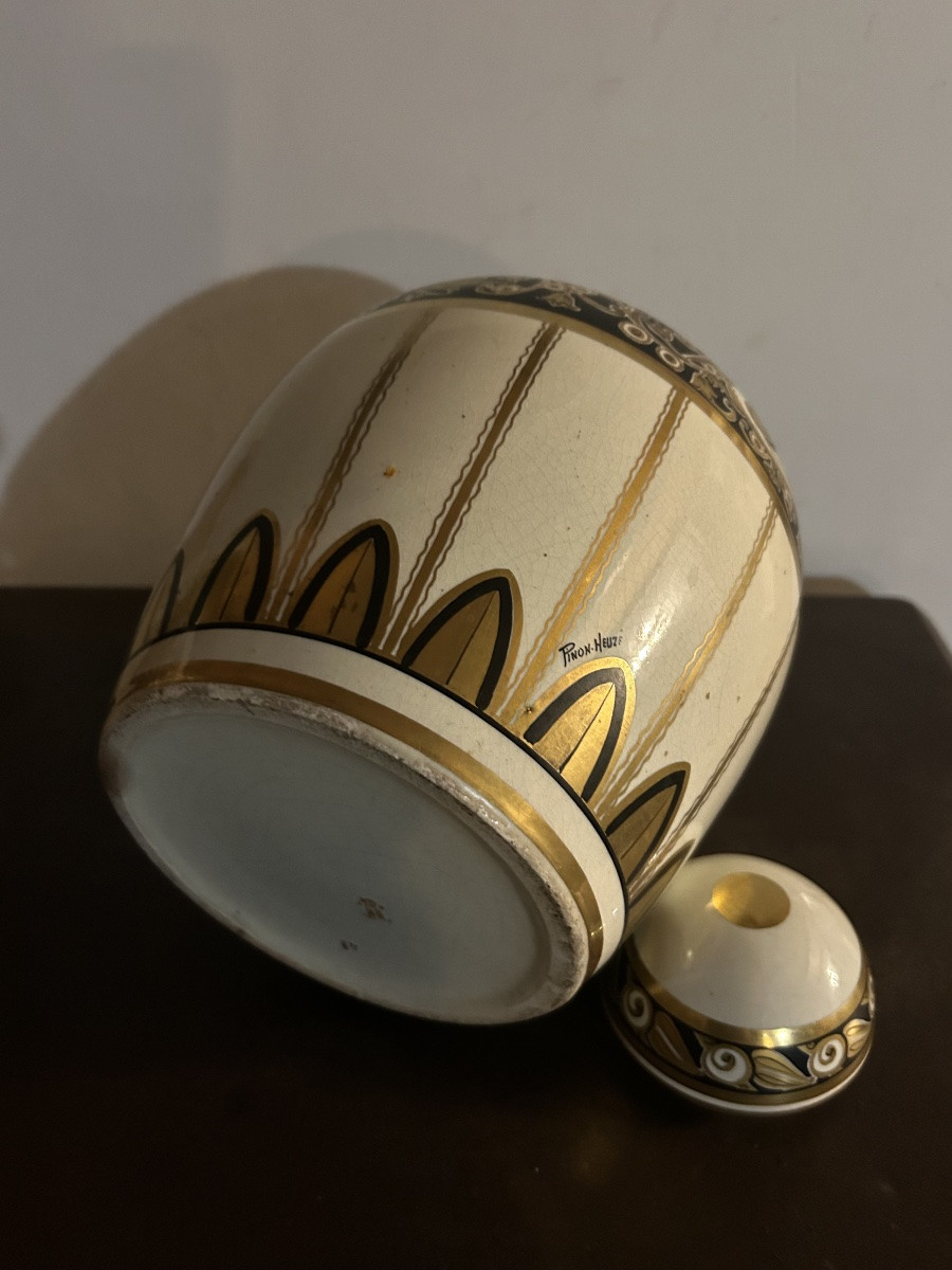 Pinon Heuze Covered Vase Urn Art Deco -photo-6