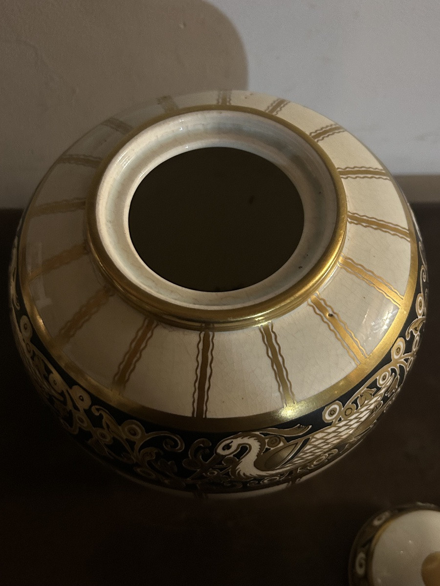 Pinon Heuze Covered Vase Urn Art Deco -photo-8