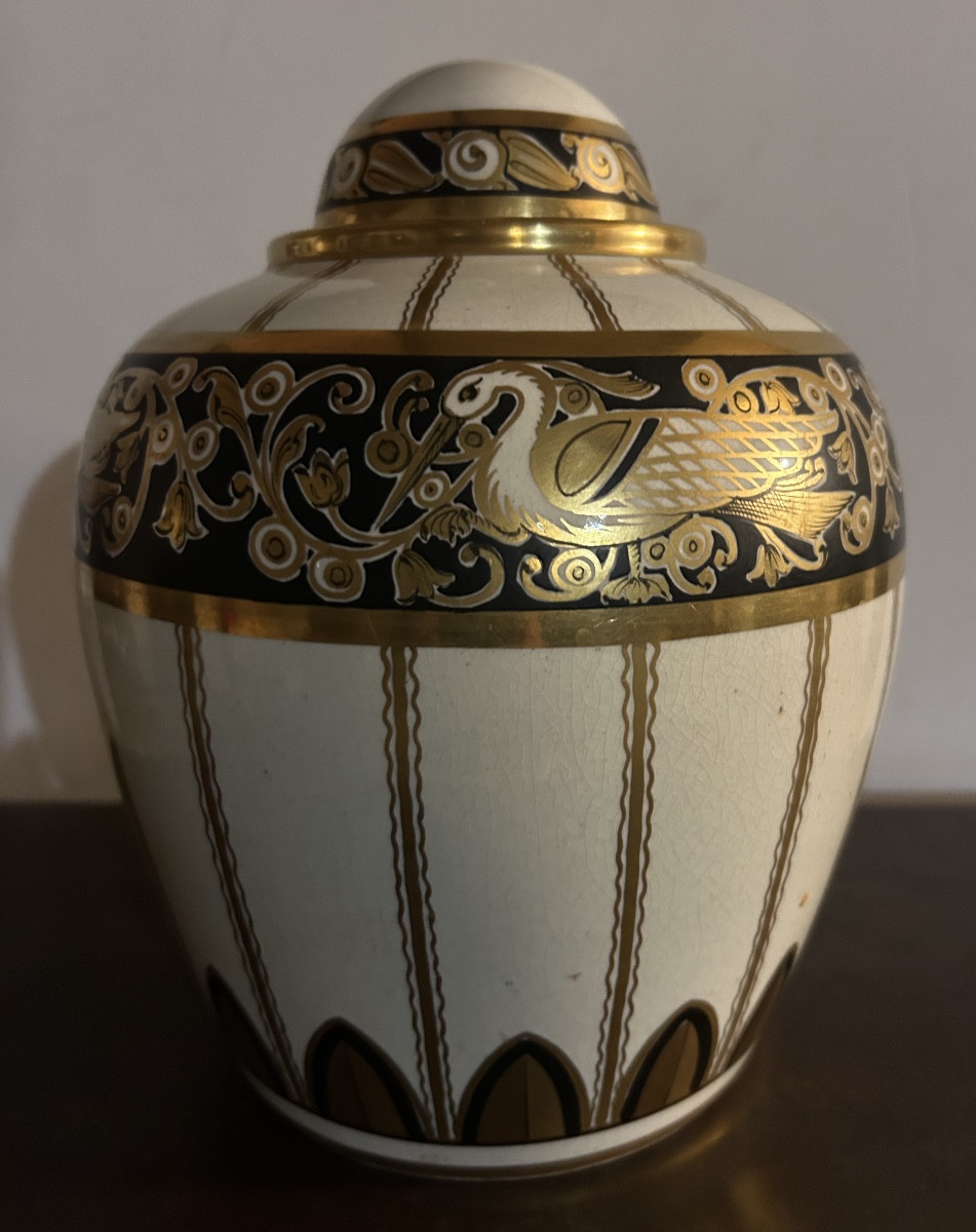 Pinon Heuze Covered Vase Urn Art Deco 