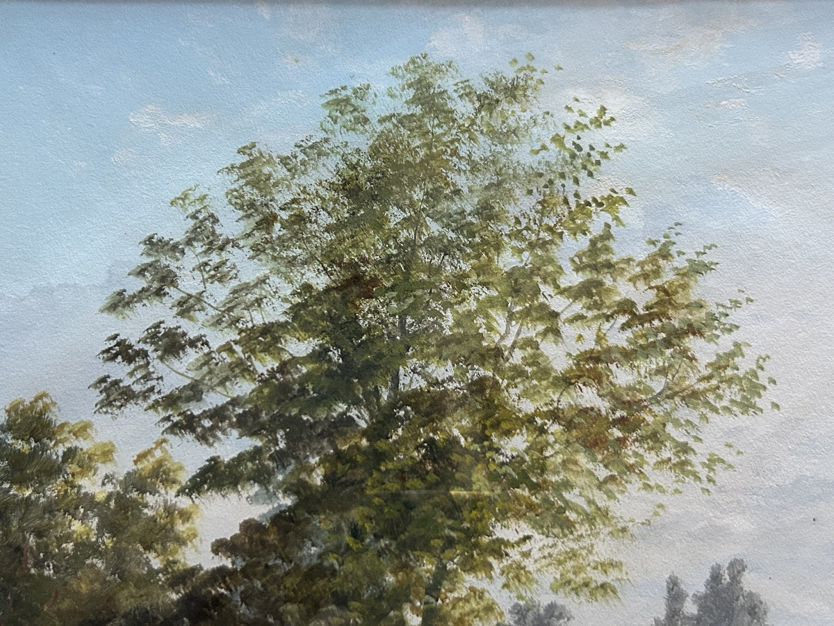 Aristide Benon Paire de tableaux paysages 19eme-photo-4