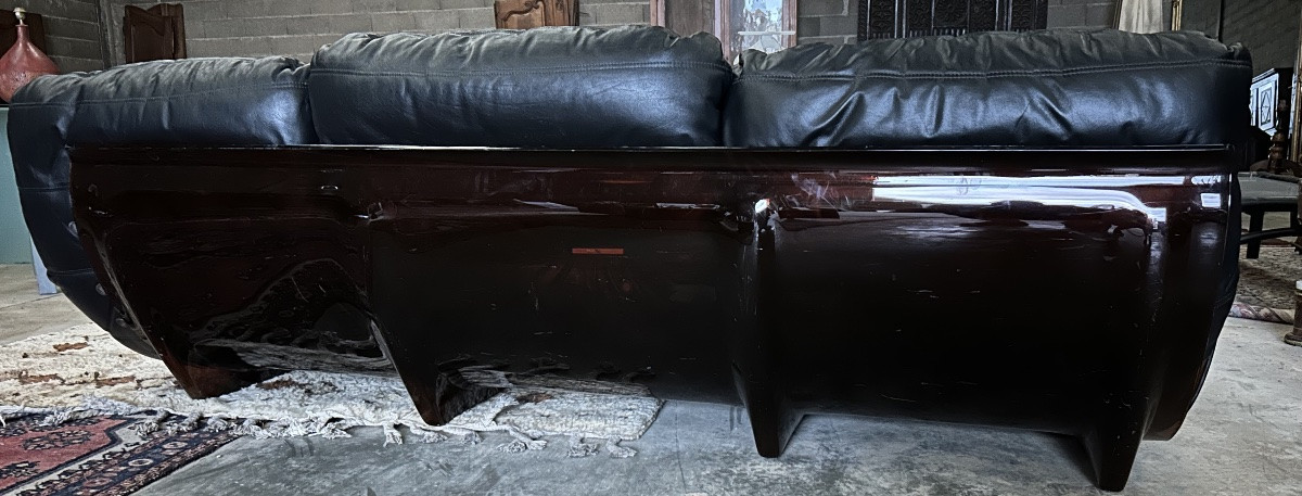 Michel Ducaroy Marsala Leather Lounge By Ligne Roset -photo-2