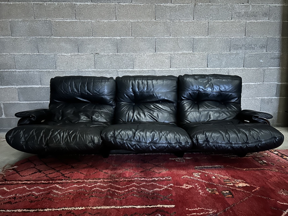 Michel Ducaroy Marsala Leather Lounge By Ligne Roset -photo-1