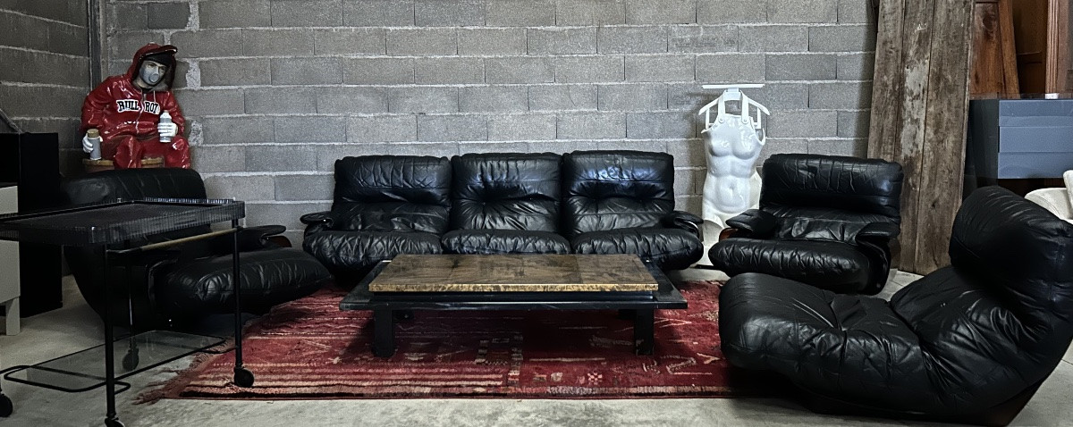 Michel Ducaroy Marsala Leather Lounge By Ligne Roset -photo-4