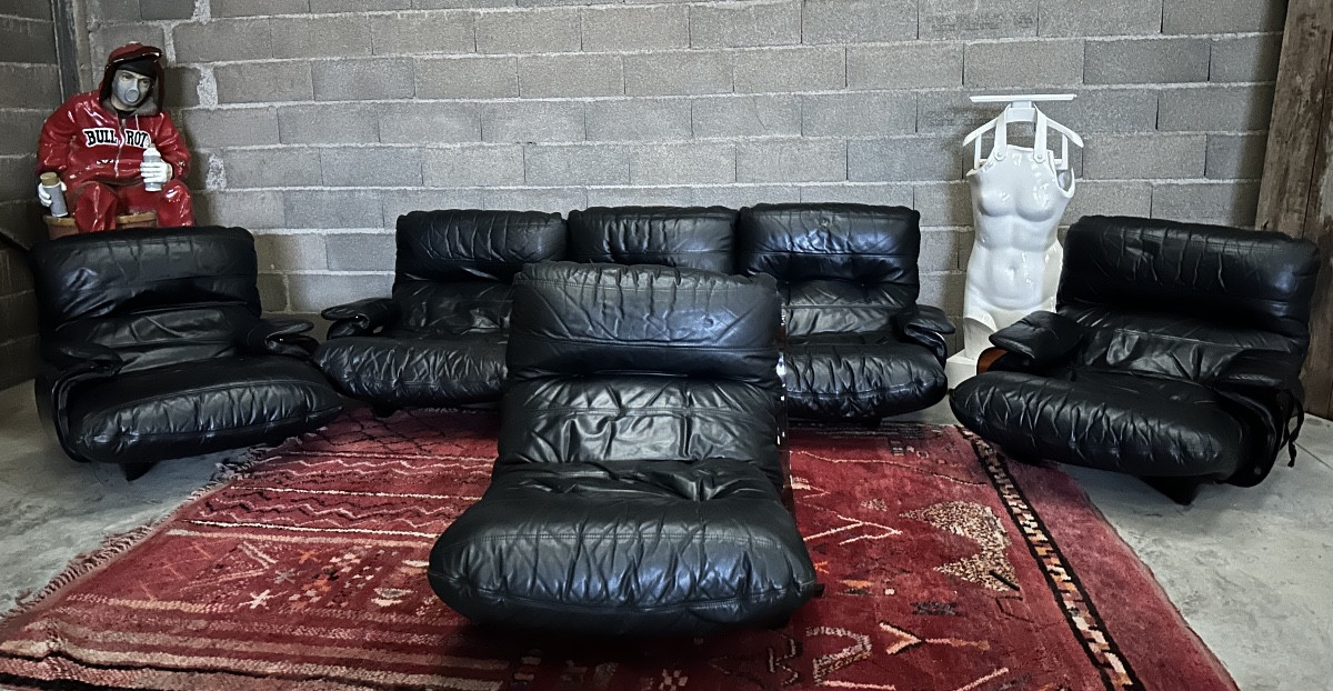 Michel Ducaroy Marsala Leather Lounge By Ligne Roset 