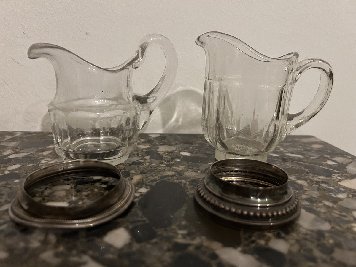 Paire de brocs cristal et argent minervre-photo-2