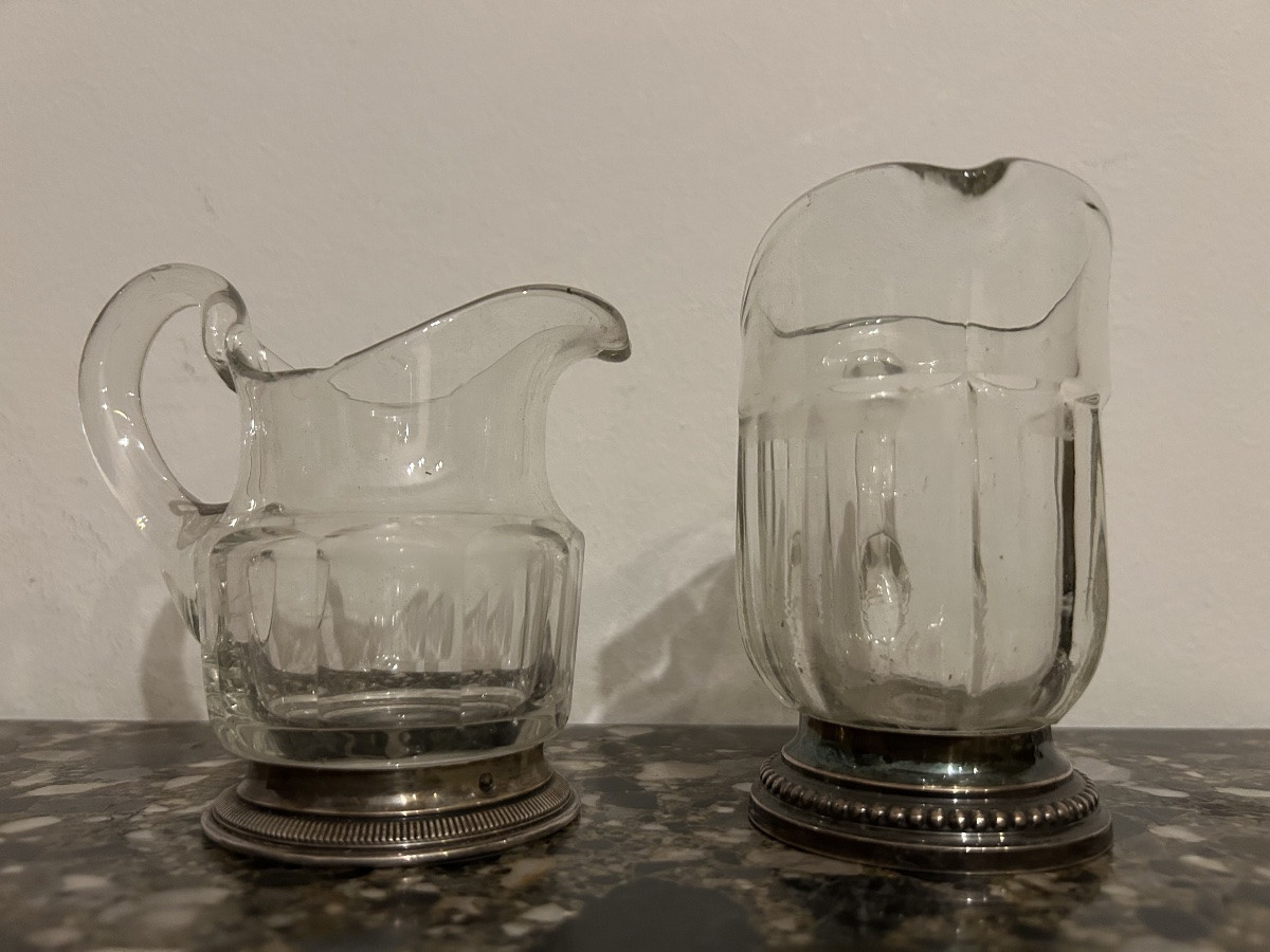 Paire de brocs cristal et argent minervre-photo-1