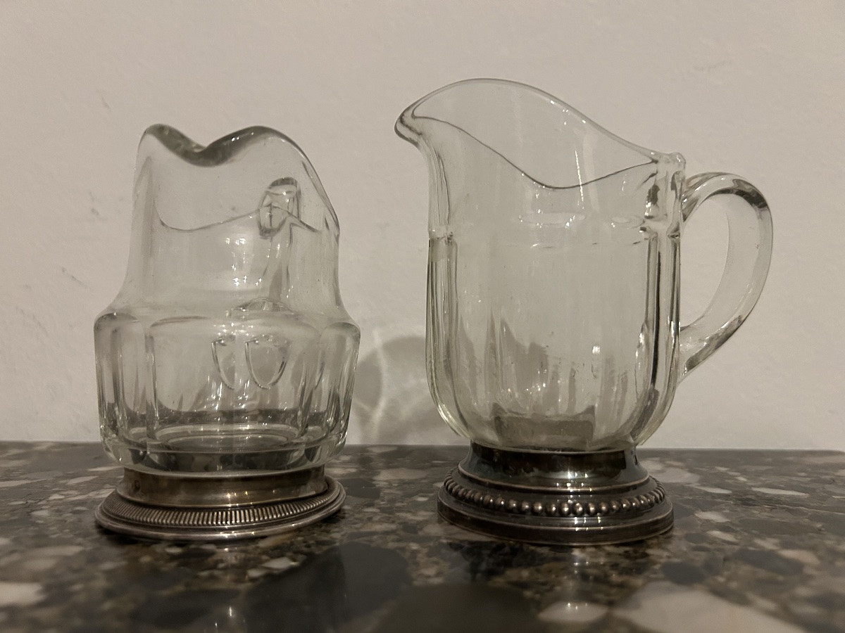 Paire de brocs cristal et argent minervre-photo-2