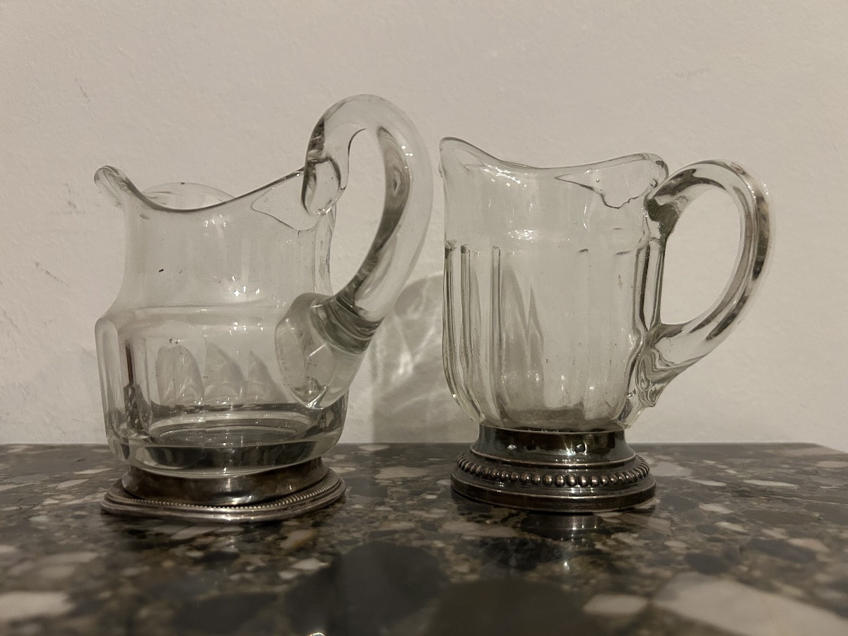 Paire de brocs cristal et argent minervre-photo-3