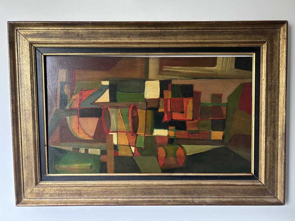 Geometric Abstract Painting, 1950, Italy 