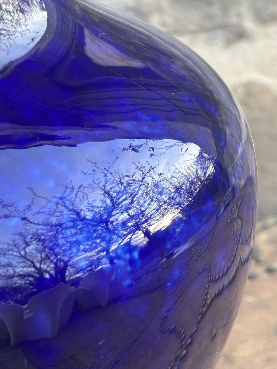 Vase porcelaine bleu de Sèvres 1904-photo-3