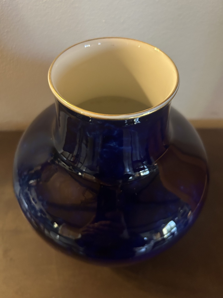 Vase porcelaine bleu de Sèvres 1904-photo-6