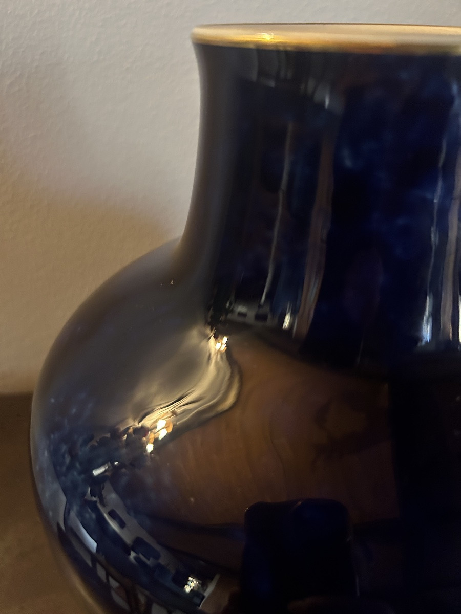 Vase porcelaine bleu de Sèvres 1904-photo-7