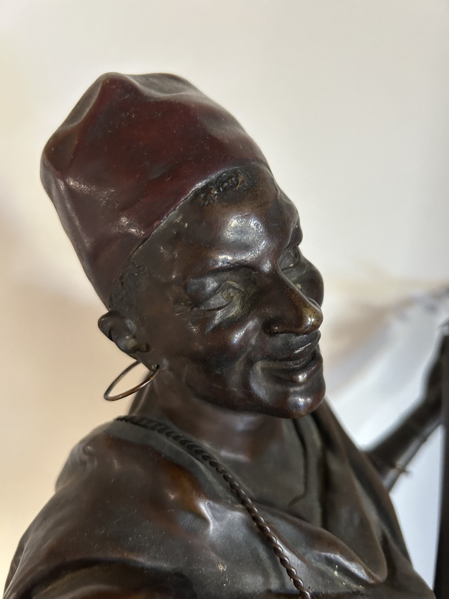 Émile Picault sculpture bronze orientaliste le musicien -photo-3