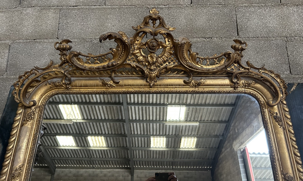 Miroir 19eme bois doré 250x130cm-photo-1