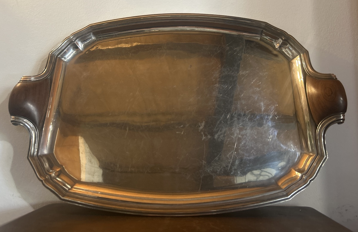 Saglier Brothers Silver-plated Metal Serving Tray 1900 