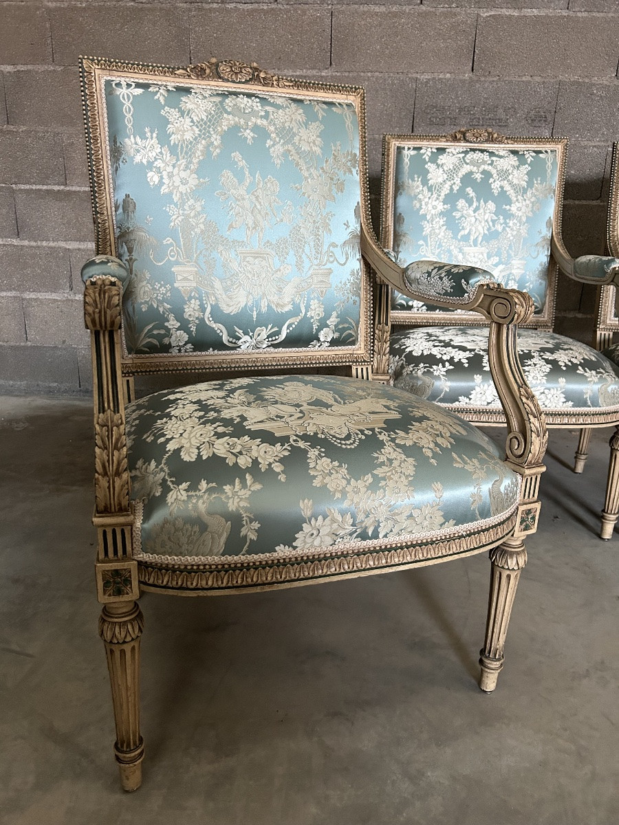 Set Of 4 Louis XVI Style Armchairs -photo-1