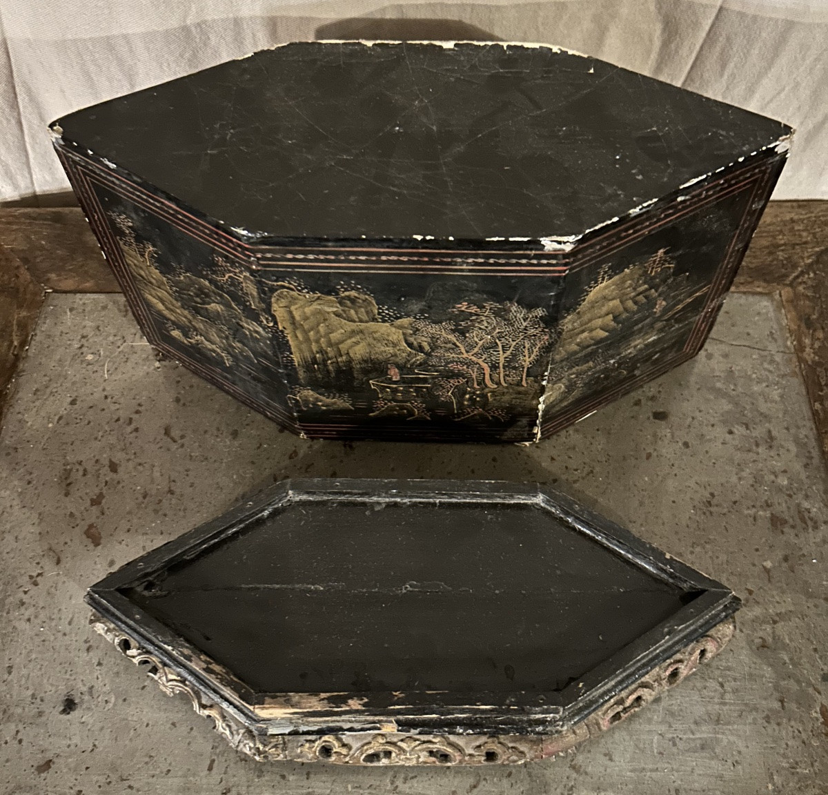 Chanab Altar Chest, Lacquered Wood, China, 19th Century-photo-3