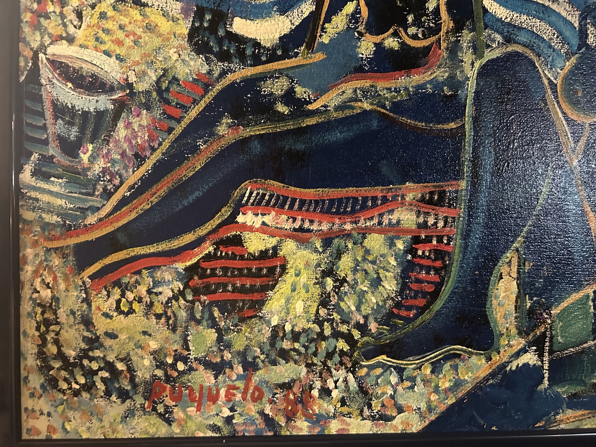 Lucien Puyuelo Painting Of Beachgoers -photo-7