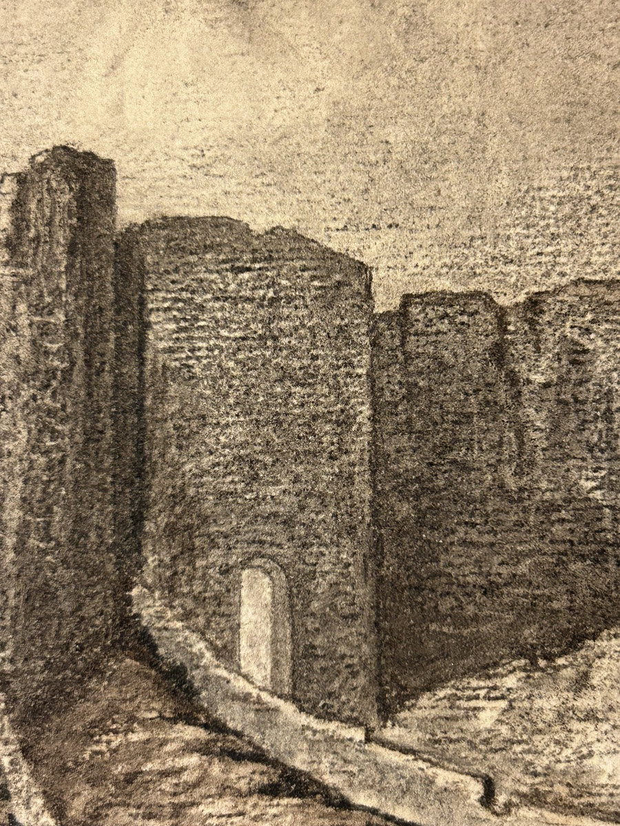 Château Forteresse de Polignac dessin ancien 19eme-photo-7