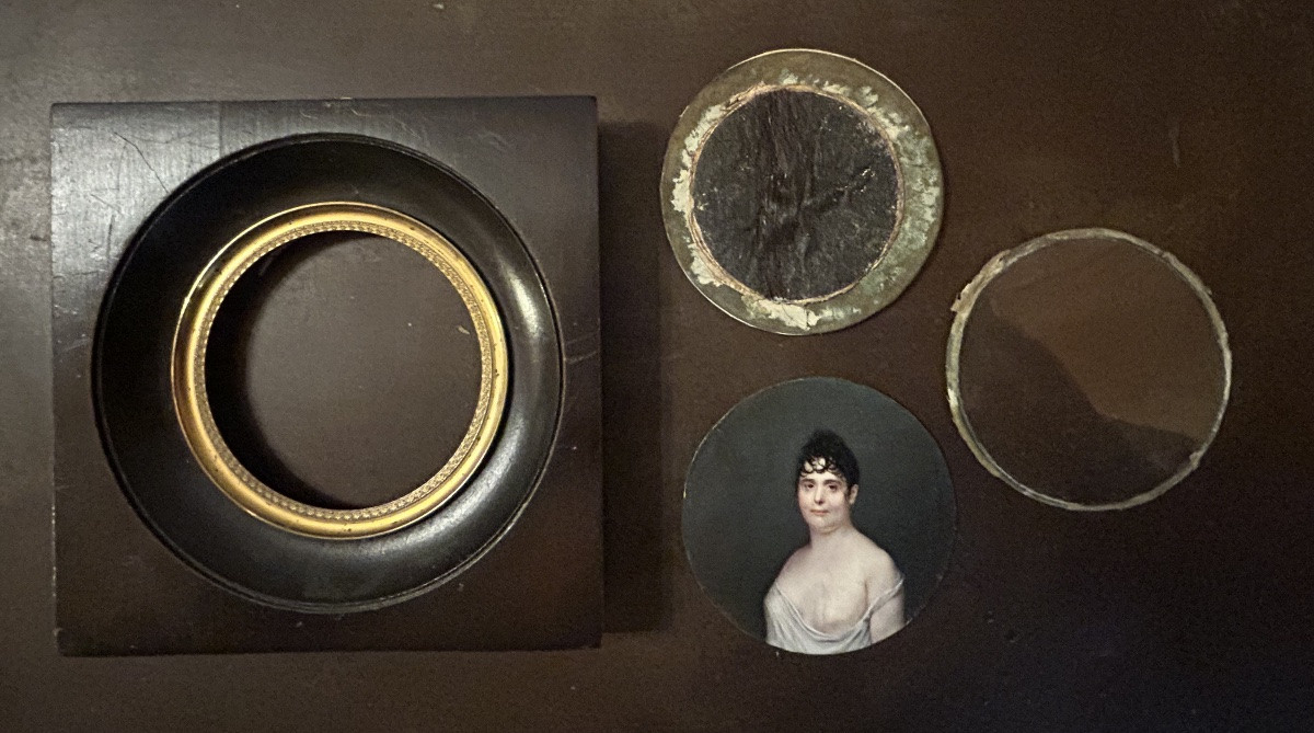 Ferdinand Machera Miniature Portrait Of A Woman With A Bare Breast-photo-3