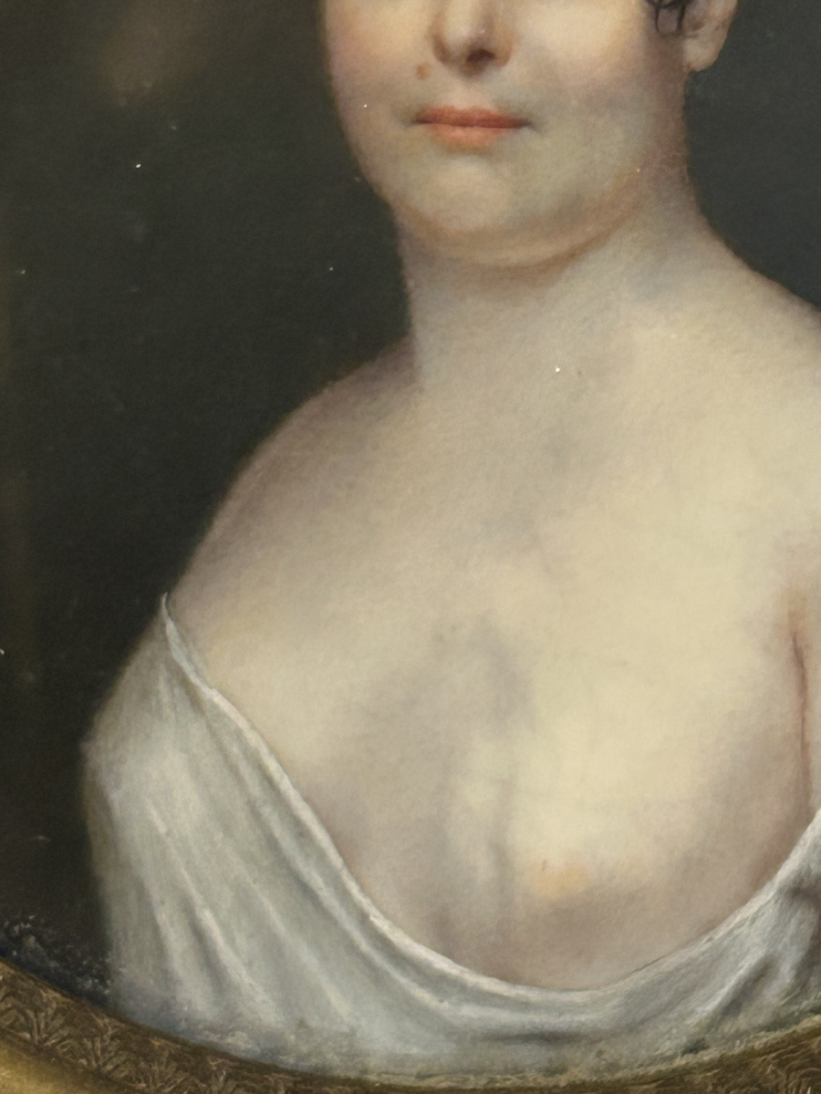 Ferdinand Machera Miniature Portrait Of A Woman With A Bare Breast-photo-4