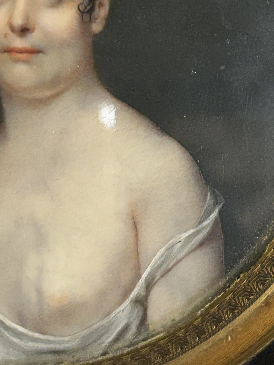 Ferdinand Machera Miniature Portrait Of A Woman With A Bare Breast-photo-5