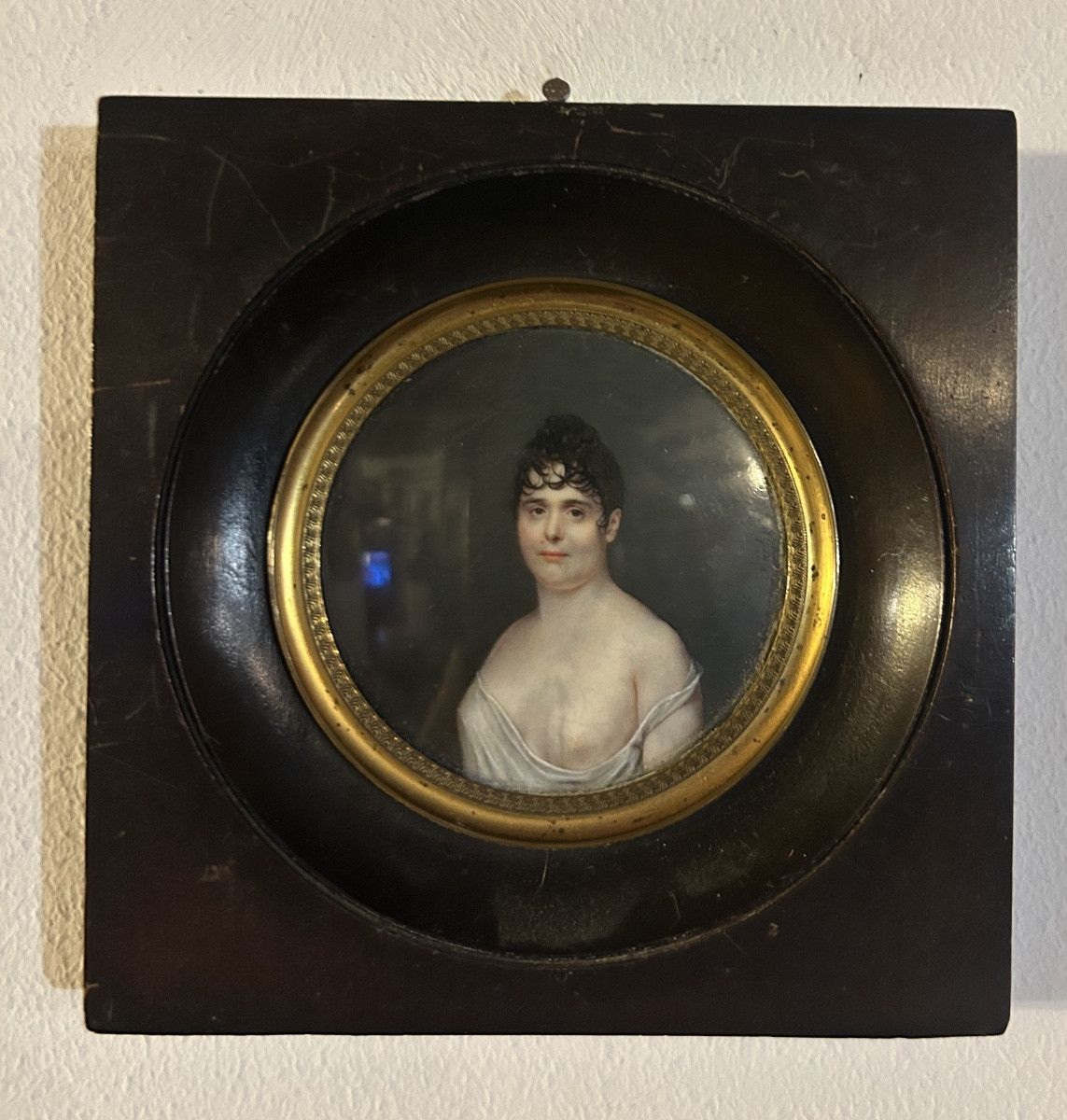 Ferdinand Machera Miniature Portrait Of A Woman With A Bare Breast
