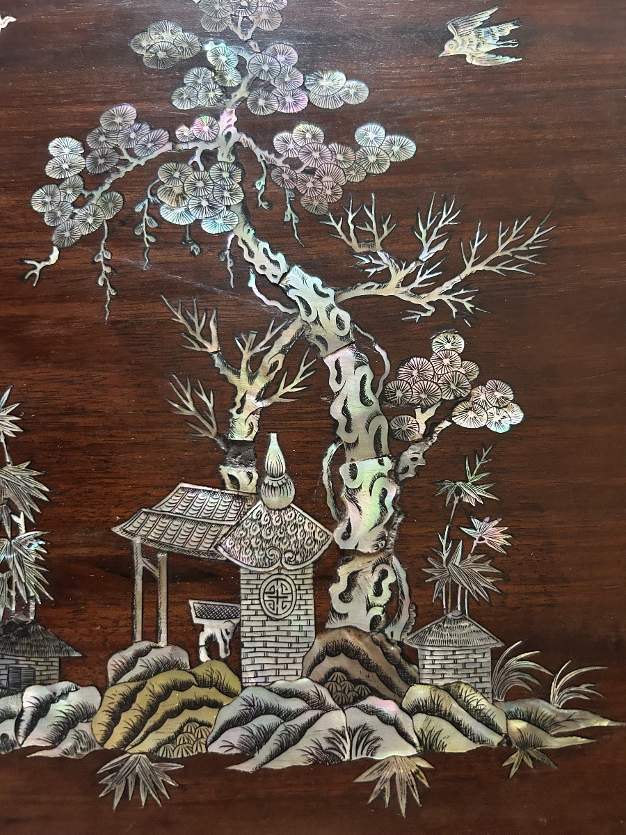 Indochine plateau décor nacres-photo-3