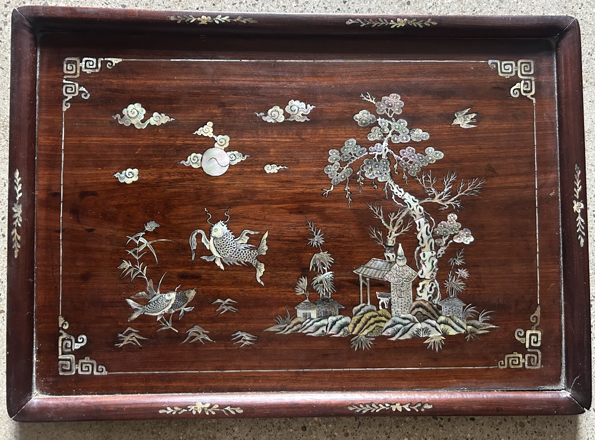 Indochine plateau décor nacres