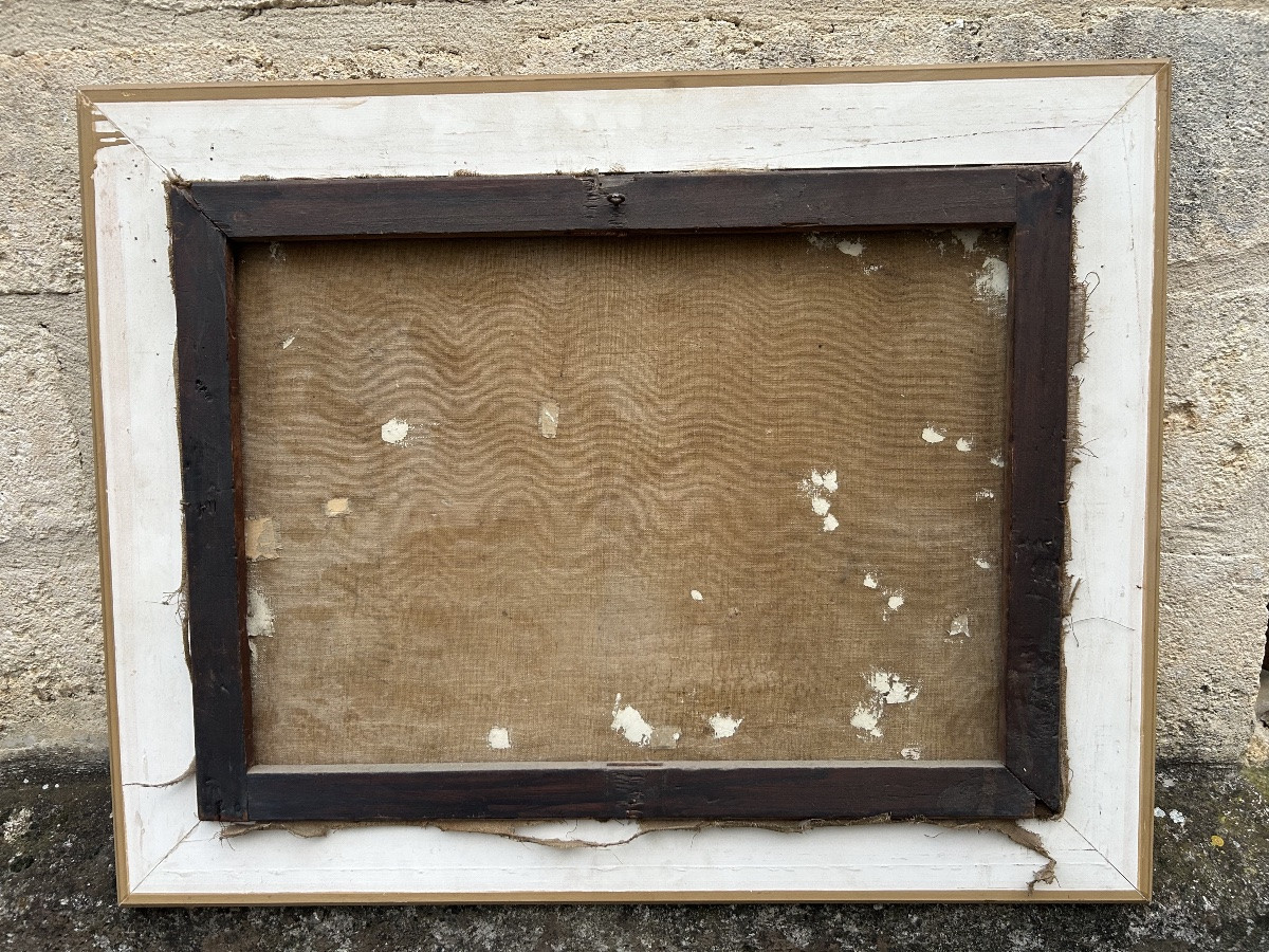 Tableau Ecole française 19eme forêt animée -photo-2