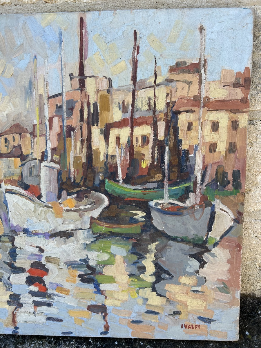 Pierre Ivaldi tableau marine port méditerranée-photo-3