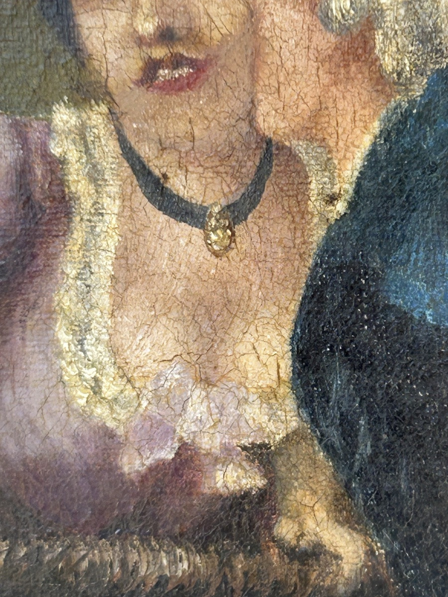 Cazalet tableau scène romantique marquis marquise-photo-4