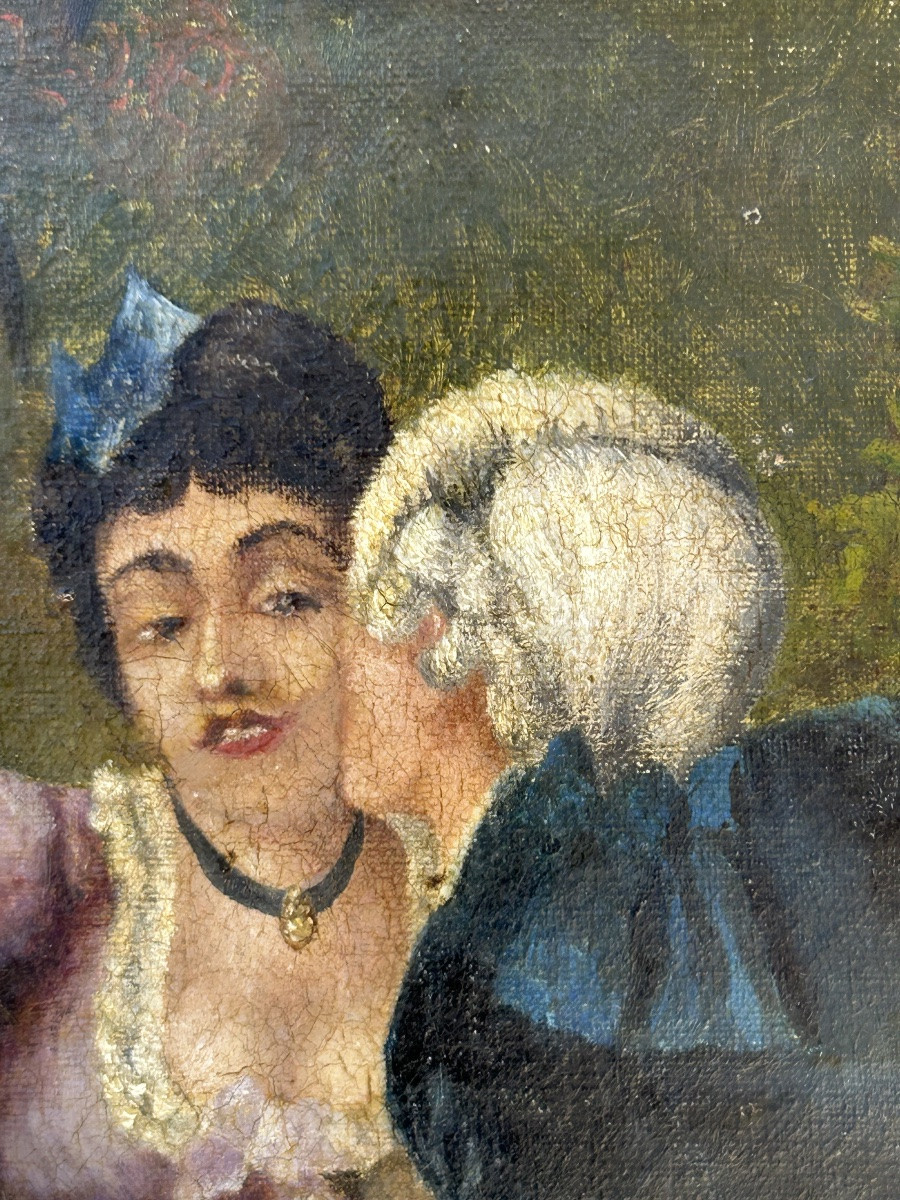 Cazalet tableau scène romantique marquis marquise-photo-2