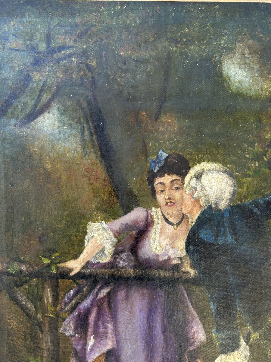 Cazalet tableau scène romantique marquis marquise-photo-3