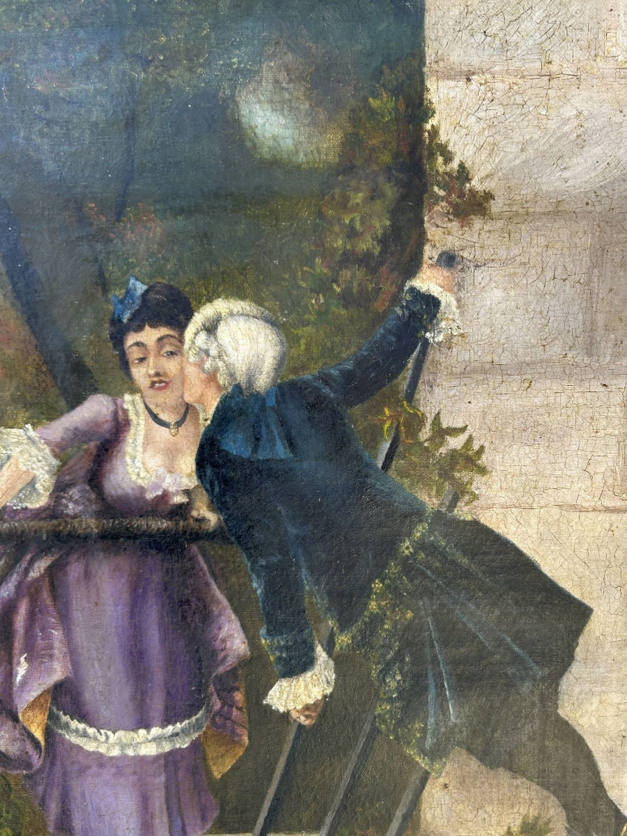 Cazalet tableau scène romantique marquis marquise-photo-4