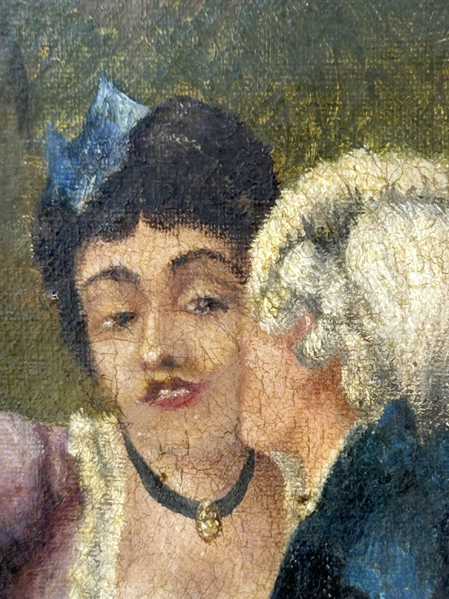 Cazalet tableau scène romantique marquis marquise-photo-5