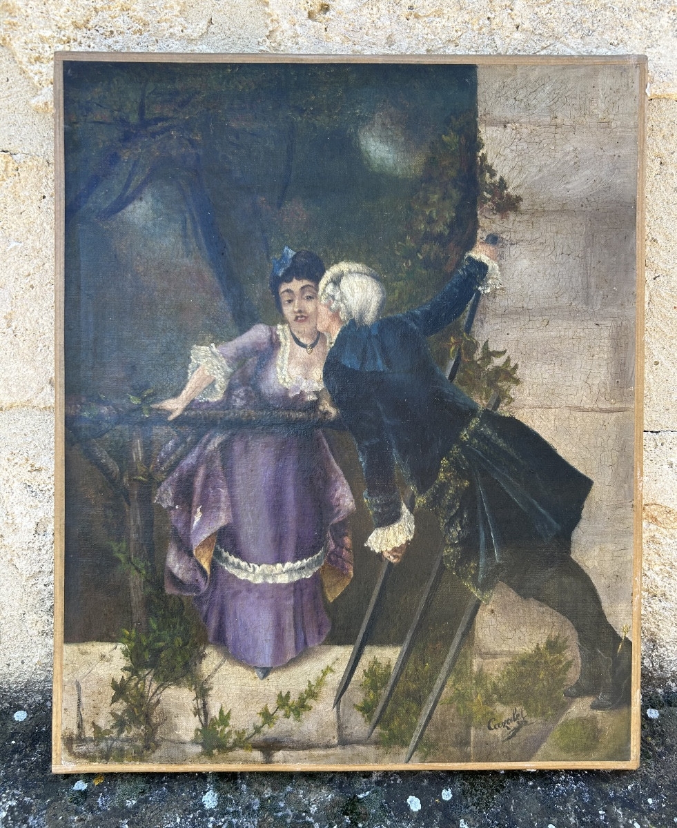 Cazalet tableau scène romantique marquis marquise
