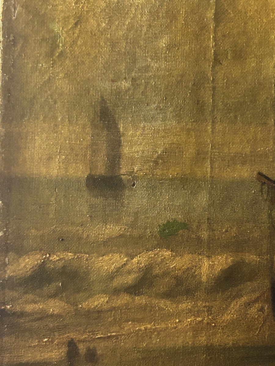 Tableau marine retour de pêche 19eme-photo-4