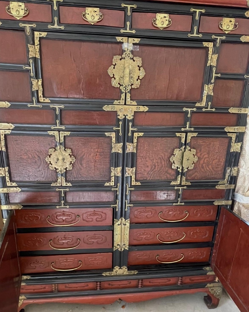 Asie  armoire de mariage mandarin duck Corée 19eme -photo-2