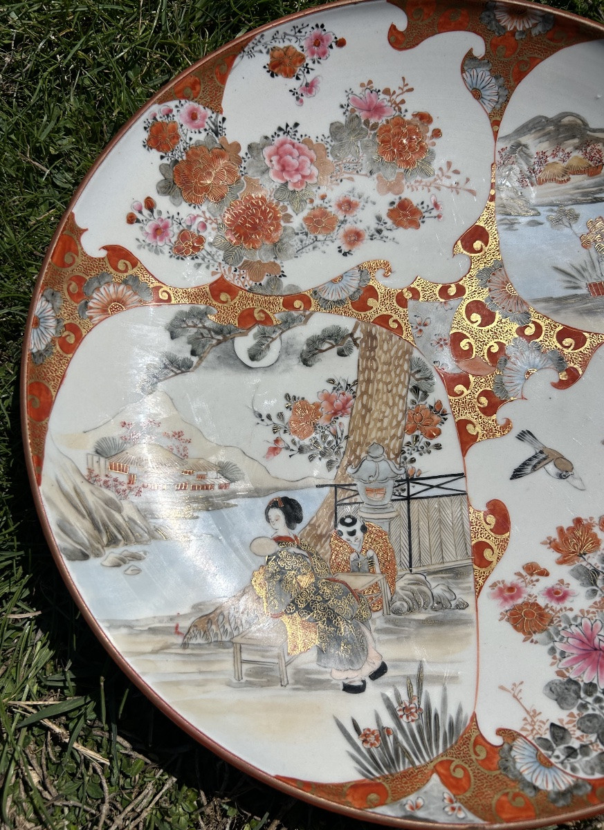 Japon Plat porcelaine Kutani shouza 19eme-photo-2
