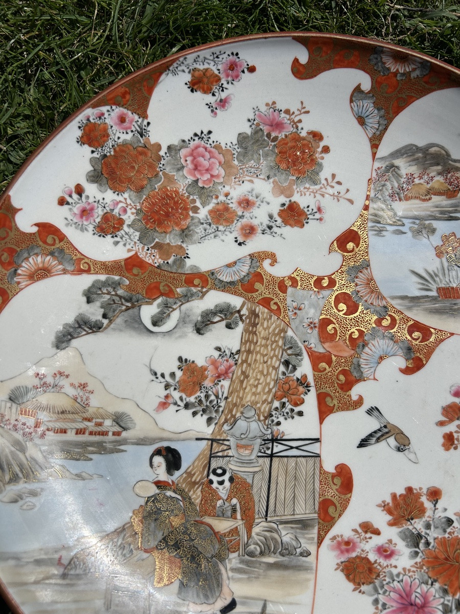 Japon Plat porcelaine Kutani shouza 19eme-photo-3